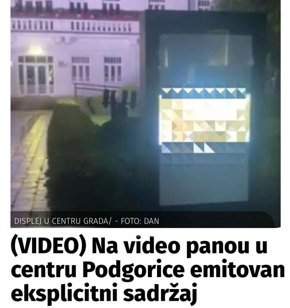 neprimjeren sadržaj na led displeju